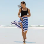 Leisure Pool Towel - Cobalt & White